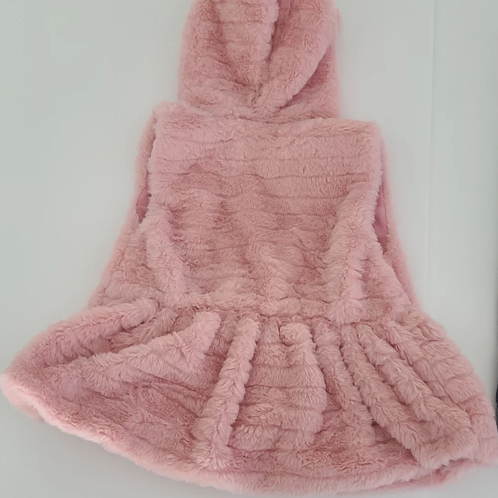 Girl Little Lass Kids Pink Bear Vest Hoodie and Pant Set Size Toddler 2T - Picture 7 of 10